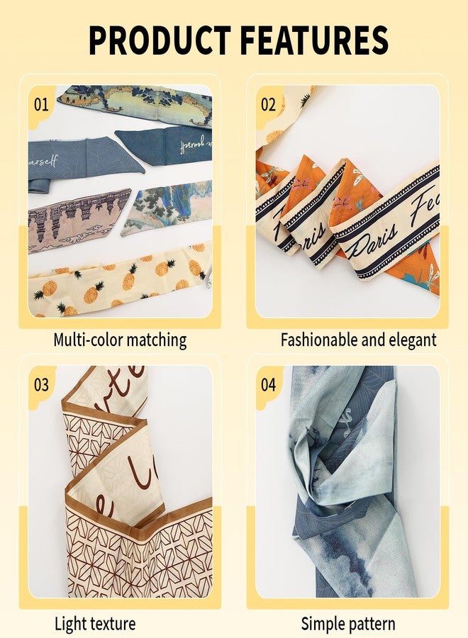 braxan 20 Pcs Bag Scarf, Purse Scarf For Handbags, Silk Neck Scarves For Purse Bags, Handbag Handle Ribbon, Stylish & Versatile Accessory - Image 4